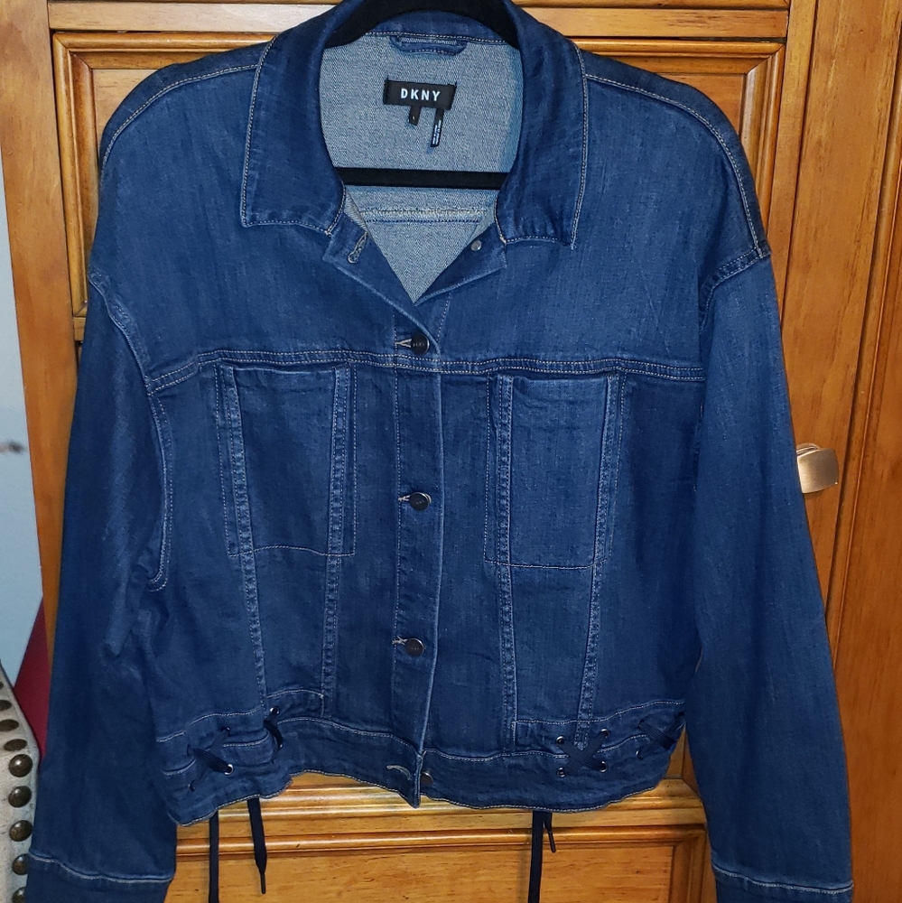 DKNY New W Out Tags Jean Jacket W Blue Lacing L
